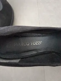 MARCO TOZZI Damen Pumps Wildleder Elegant Glitzer Schwarz Gr. 40 3