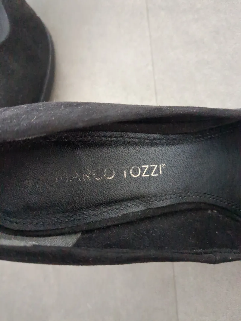 MARCO TOZZI Damen Pumps Wildleder Elegant Glitzer Schwarz Gr. 40 3
