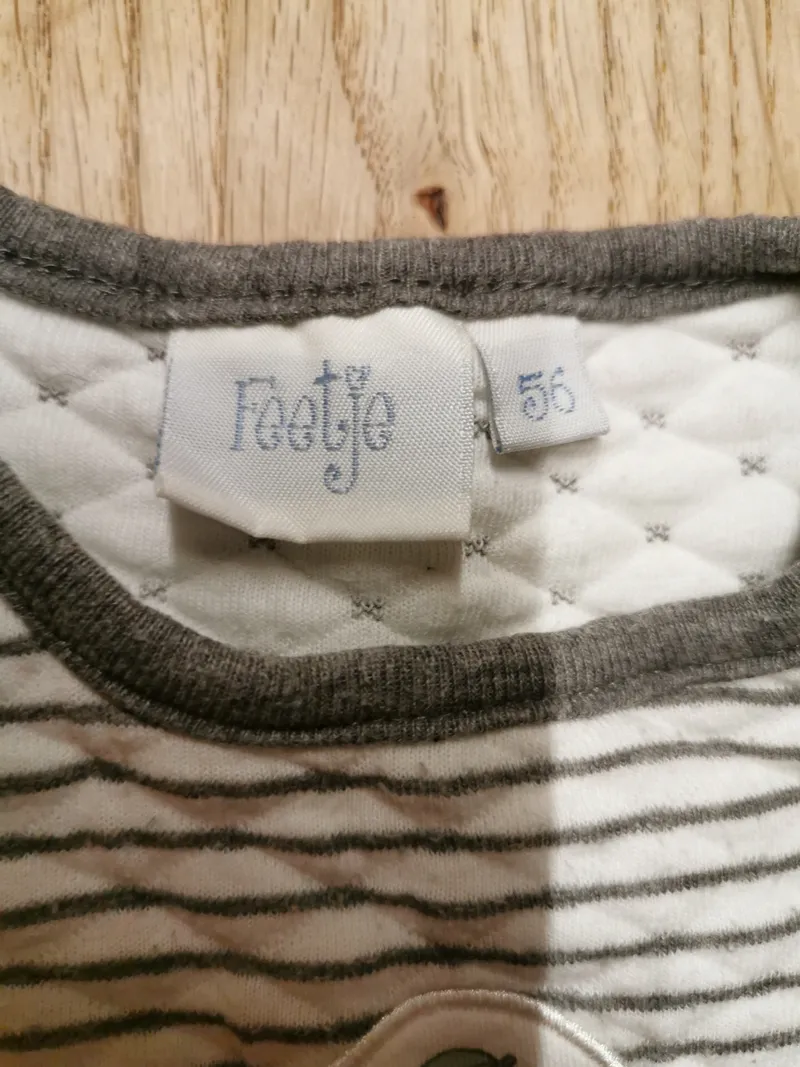 Feetje Baby Strampler Schlafanzug Gr. 56 Weiß Gestreift Eule 4