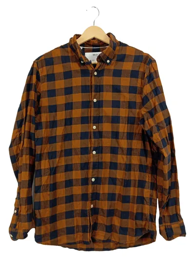 SELECTED HOMME Herren Freizeithemd Karo Gr. 40/XXS Braun Blau Casual
