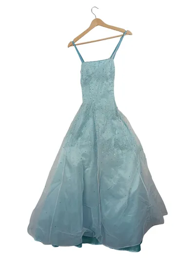 PAPILLON Abendkleid Ballkleid Damen Gr. 34/XS Elegant Blau Pailletten