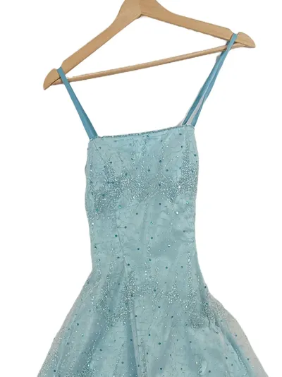 PAPILLON Abendkleid Ballkleid Damen Gr. 34/XS Elegant Blau Pailletten