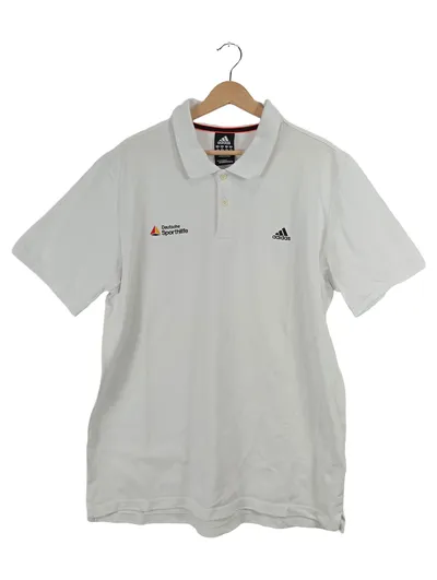 Adidas Poloshirt Herren XL Weiß Deutsche Sporthilfe Performance Essentials