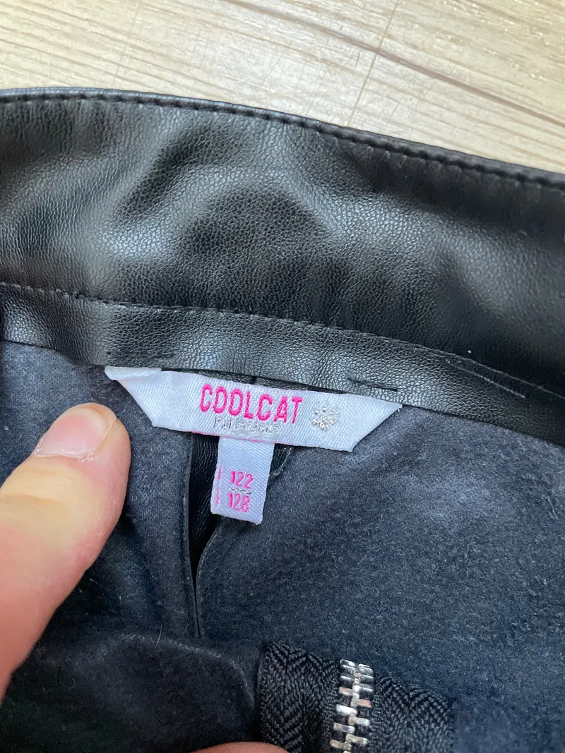CoolCat Kinder Kunstlederrock Schwarz Gr. 22-28 Casual Reißverschluss 3