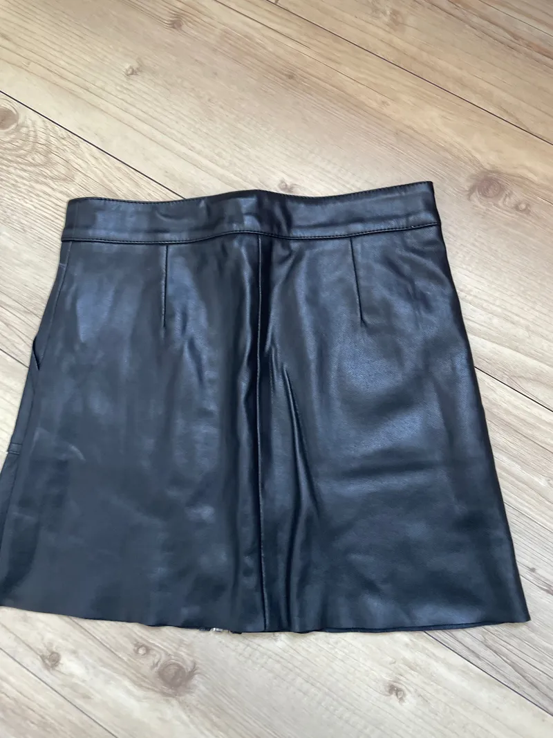 CoolCat Kinder Kunstlederrock Schwarz Gr. 22-28 Casual Reißverschluss 4