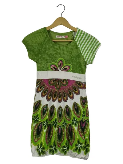 Desigual Kleid Mädchen Gr. 11-12 Jahre Farbenfroh Mehrfarbig Baumwolle