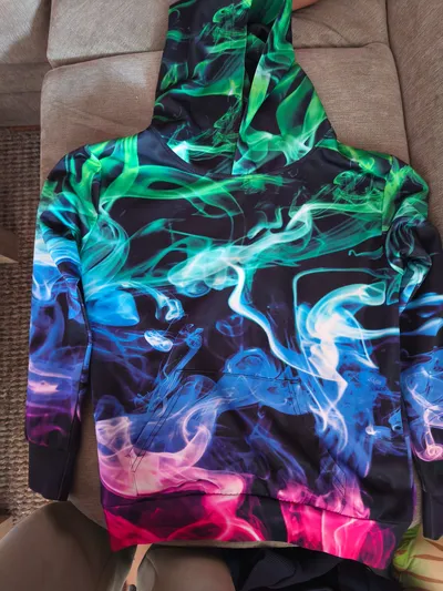 Funnycokid Kinder Hoodie Gr. 128 Rauch Muster Mehrfarbig Streetwear