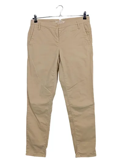 CAMBIO Damen Stoffhose Chino Beige Gr. 38 Baumwolle Stretch