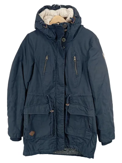 Ragwear Damen Parka Winterjacke Gr. M gefüttert Blau Kapuze