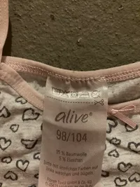 Alive Mädchen Unterhemden 3er Pack Gr. 98 Baumwolle Dino Herz Muster 5
