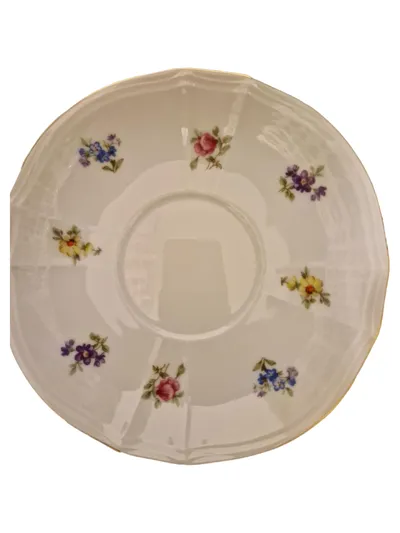FÜRSTENBERG 3604 Unterteller Porzellan Weiß Blumenmuster Klassisch
