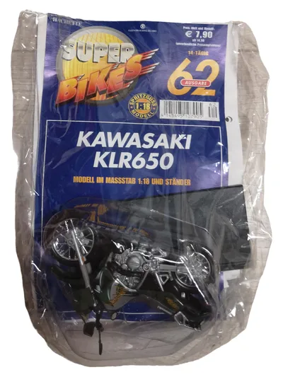 Hachette Kawasaki KLR650 Modell Motorrad 1:18 Schwarz 10cm 15cm