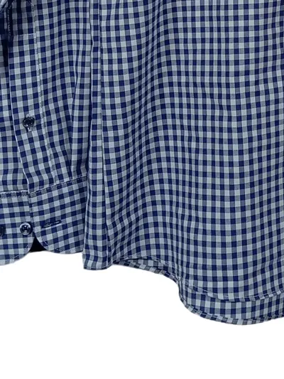 Straight Up Herren Karohemd Blau Gr. 40 Freizeithemd Langarm