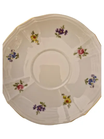 FÜRSTENBERG Platzteller Porzellan Klassisch Weiß Blumenmuster Festlich