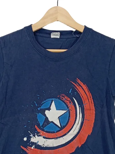 Gildan Kinder T-Shirt Captain America Schild Blau Gr. 140