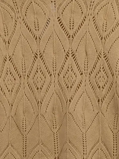 Amy Vermont Damen Pullover Strickpullover Rollkragen Lochmuster Beige Gr. 40/42