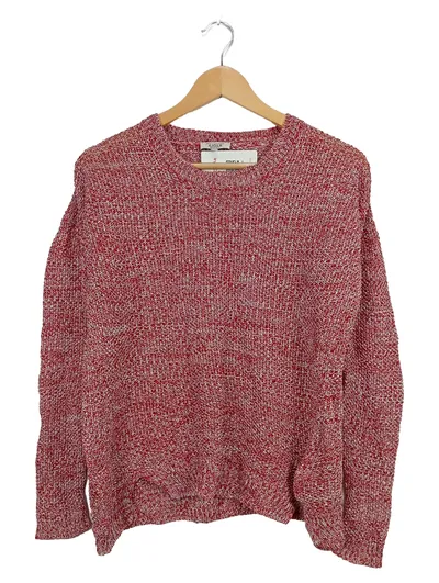 Aigle Pullover Damen Gr. S Rot Meliert Leinen Strickpullover