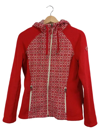 Schöffel Damen Fleecejacke Rot Gr. 36/S Outdoor Kapuze Reißverschluss