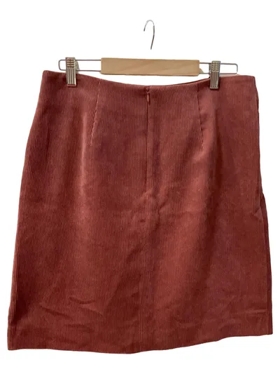 Damen Cordrock Rosa Wickelrock Minirock Gr. 36/S Knopfleiste