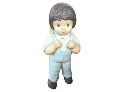 Goebel Figur Junge Latzhose Kind Spielfigur 14cm Blau Deko