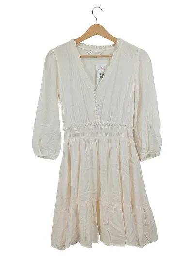 APRICOT Sommerkleid Damen XF Beige Rüschen Midikleid 3/4 Arm