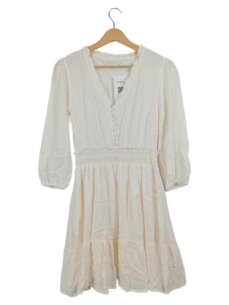 APRICOT Sommerkleid Damen XF Beige Rüschen Midikleid 3/4 Arm 1