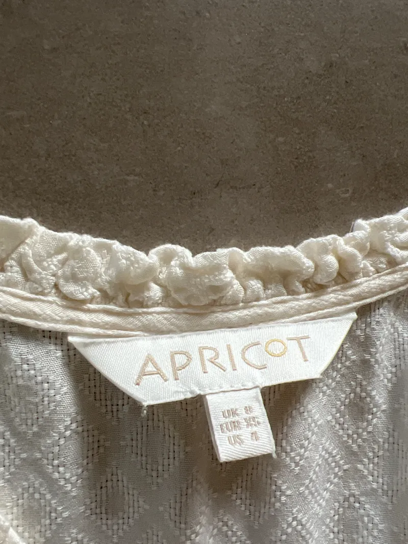 APRICOT Sommerkleid Damen XF Beige Rüschen Midikleid 3/4 Arm 5