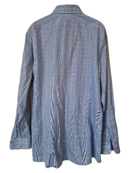 Charles Tyrwhitt Herren Business Hemd Gr. 17,5/36 XL Blau Kariert Baumwolle 2