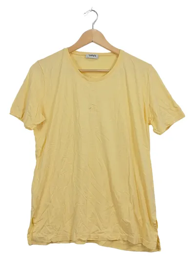 VAN T-Shirt Herren Gr. M Gelb Basic Baumwolle Modal Kurzarm