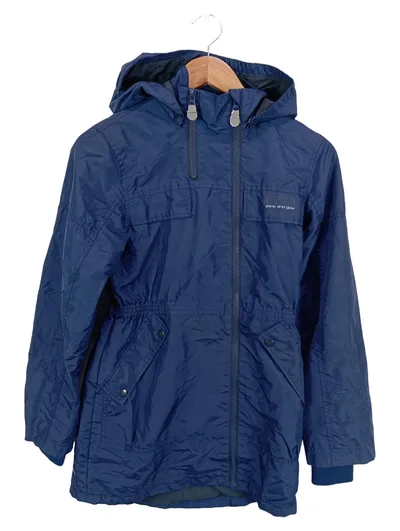 NAME IT. Kinder Parka Gr. 152 Blau Uni Kapuze Polyester Outdoor Jacke