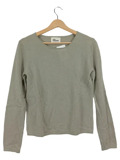 Just Cashmere Damen Pullover Gr. 38/M Beige Basic Kaschmir Langarm