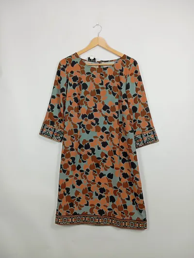 Rick Cardona Damen Freizeitkleid 36/S Mehrfarbig Blumenmuster Bohemian