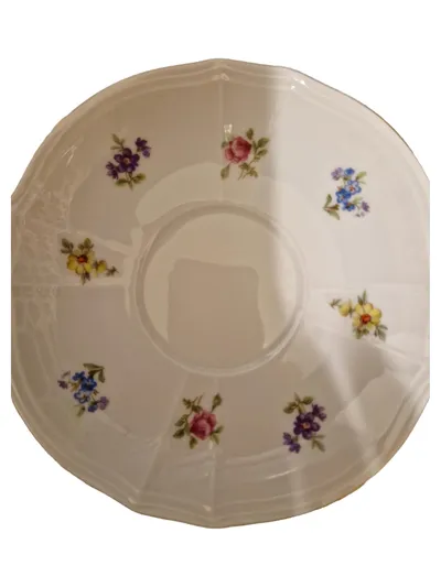 FÜRSTENBERG Platzteller Porzellan Weiß Blumenmuster Klassisch 14cm
