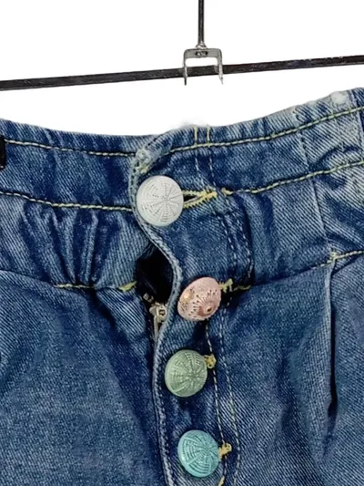 DONDUP Jeans-Shorts Mädchen Gr. 98 Blau Casual Sommer mit bunten Knöpfen