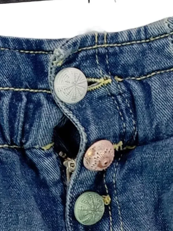 DONDUP Jeans-Shorts Mädchen Gr. 98 Blau Casual Sommer mit bunten Knöpfen 3