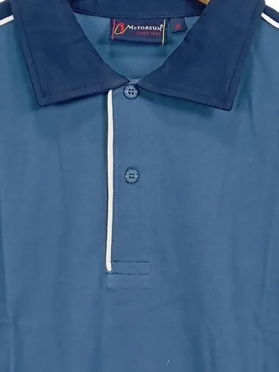 McForsum Herren Poloshirt Blau Einheitsgröße Sportlich Baumwolle