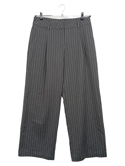Monki Damen Anzughose Business Grau Gestreift Gr. 40