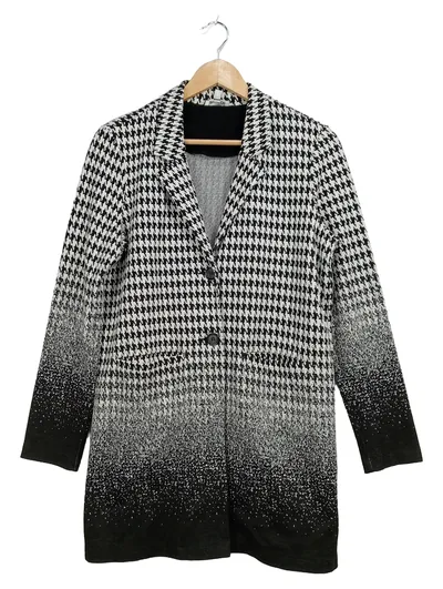 Street One Damen Blazer Gr. 38 Hahnentritt Farbverlauf Schwarz Weiß