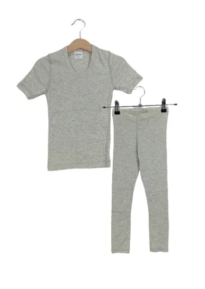 Alive Kinder Funktionsunterwäsche Set Shirt Hose Gr. 104 Grau