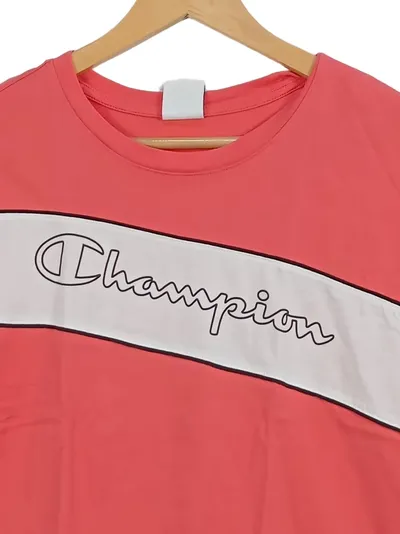Champion Damen T-Shirt Gr. 38/M Pink Logo-Print Sportlich