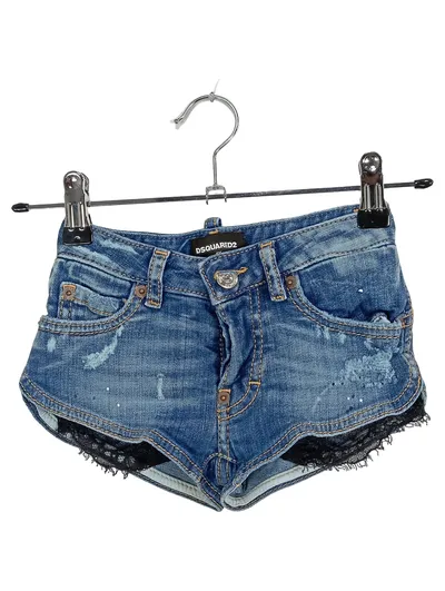 Dsquared2 Kinder Jeans Shorts Blau Gr. 104 (4 Jahre) Distressed Spitze