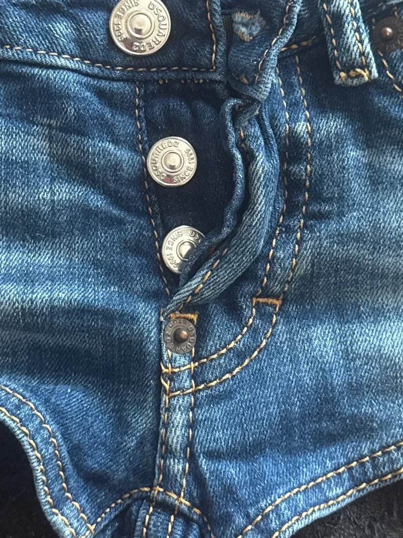 Dsquared2 Kinder Jeans Shorts Blau Gr. 104 (4 Jahre) Distressed Spitze 3