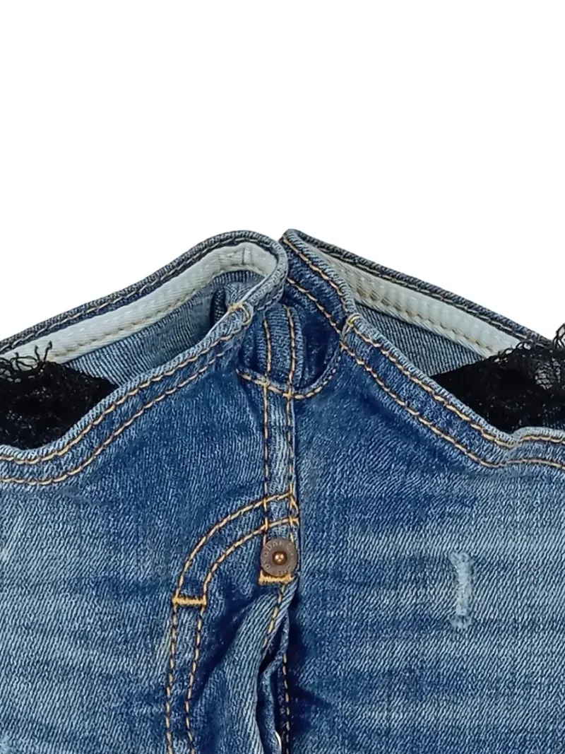 Dsquared2 Kinder Jeans Shorts Blau Gr. 104 (4 Jahre) Distressed Spitze 4