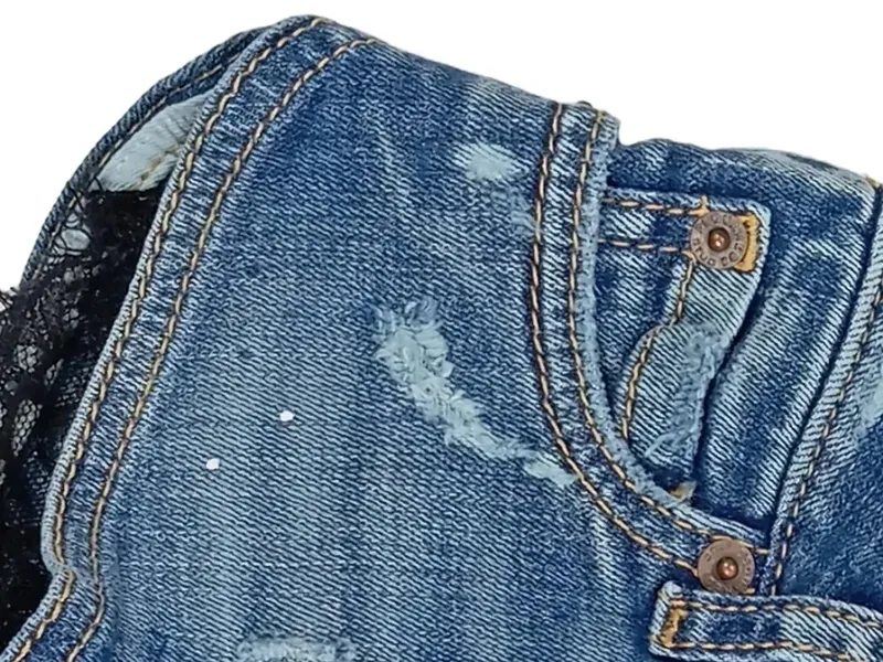 Dsquared2 Kinder Jeans Shorts Blau Gr. 104 (4 Jahre) Distressed Spitze 5