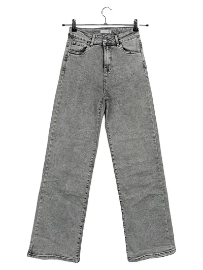 SASSYCLASSY Damen Jeans Hose Wide Fit Grau Gr. S Casual