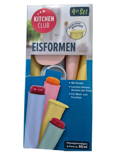 Kitchen Club Eisform 4er Set Silikon Mehrfarbig 65ml Freizeit