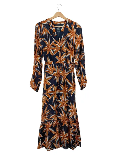 BASLER Damen Blusenkleid Maxikleid floral Gr. 36 S mehrfarbig
