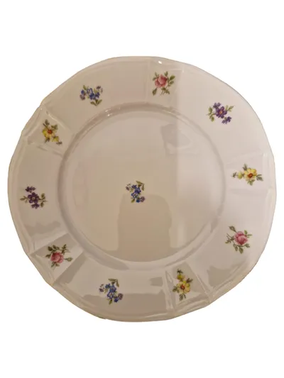 FÜRSTENBERG Platzteller Porzellan Blumenmuster Klassisch Weiß 40cm