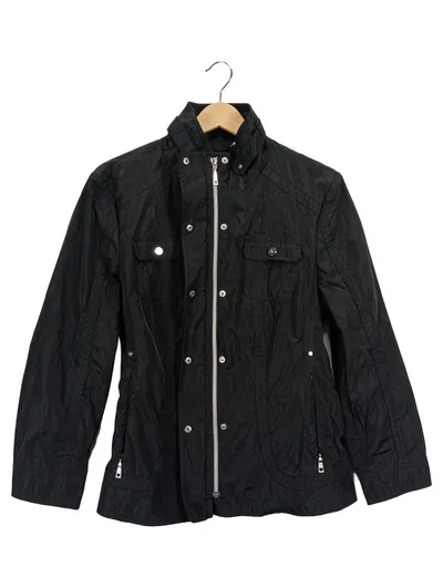 BASLER Damen Jacke Gr. 40 Schwarz Leichte Übergangsjacke Nylon