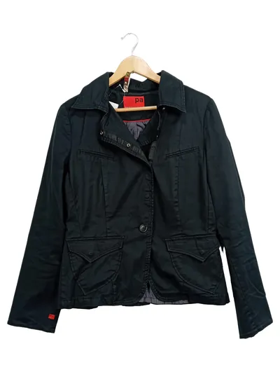 Personal Affairs Damen Leichte Jacke Gr. 40 L Schwarz Casual Baumwolle Elasthan
